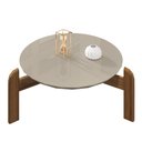 Ver imagem 5 de Mesa de Centro Lizz Redonda com Pés em Madeira Maciça Off White/cedro
