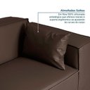 Ver mais imagens de Conjunto Sofá 260cm e Puff 100cm Baobá CabeCasa MadeiraOriginals Marrom Courino Castanho