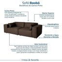 Ver imagem 4 de Conjunto Sofá 260cm e Puff 100cm Baobá CabeCasa MadeiraOriginals Marrom Courino Castanho