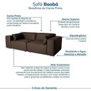 Ver imagem 4 de Conjunto Sofá 260cm e Puff 100cm Baobá CabeCasa MadeiraOriginals Marrom Courino Castanho