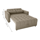Ver imagem 3 de Sofá-Cama Verona Cappuccino em Veludo Maserati 140x190cm com Abertura Frontal