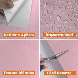 Kit 10 Metros de Papel de Parede Lavavel Textura Casca Rosa Claro - 7