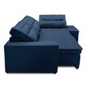 Ver imagem 4 de Sofá de Canto Retrátil e Reclinável com Molas 3,00x2,00 Virginia Suede Azul Adonai Estofados