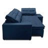 Sofá de Canto Retrátil e Reclinável com Molas 3,00x2,00 Virginia Suede Azul Adonai Estofados - 4