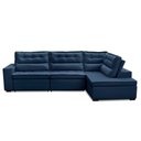 Ver imagem 3 de Sofá de Canto Retrátil e Reclinável com Molas 3,00x2,00 Virginia Suede Azul Adonai Estofados