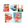 Kit Cozinha Faz de Conta Infantil C/ Torneira Sai Agua Panelas Forno Fogao com Acessorios Pratos - 5