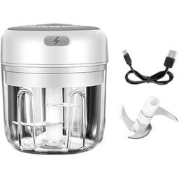 Mini Processador Elétrico Triturador Alho Recarregável Usb - 4 Mini Processador Elétrico Triturador Alho Recarregável Usb - 4