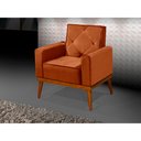 Ver imagem 2 de Kit 4 Poltronas Decorativa Florença Pés em Madeira Maciça Estofado Veludo - Laranja Terracota
