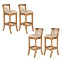 Ver imagem 1 de Kit 4 Banquetas Alta para Cozinha Americana 36 x 100 Cm Valencia Madeira Imbuia Linho Bege M58 - RMI