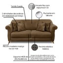 Ver imagem 5 de Sofá 3 Lugares Pé de Madeira Julieta 220 Cm Suede Caramelo S04 - D'Rossi