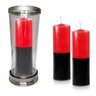 Kit Copo Suporte Vidro para Vela + 3 Velas Votivas 7 Dias Bicolor Vermelha/preta 250g Ck 7dvermelhap - 1