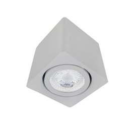 Spot Sobrepor 2390 Direcionável Quadrado 7x7cm Gu10 p/ Dicroica Par16 Cinza - 1