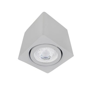 Spot Sobrepor 2390 Direcionável Quadrado 7x7cm Gu10 p/ Dicroica Par16 Cinza