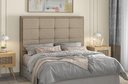 Ver imagem 6 de Cabeceira Cama Box Queen 1,60m Softquad Estofada Linho Bege Design Moderno Luxo Quarto Larbelle
