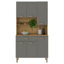 Ver imagem 1 de Kit Cozinha 6 Portas Apolo Freijó Gris - Kits Paraná