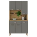 Ver imagem 1 de Kit Cozinha 6 Portas Apolo Freijó Gris - Kits Paraná
