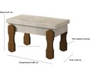 Ver imagem 2 de Puff, Banqueta, Recamier Captone Madri Pés de Madeira 0,80 Cor Bege - Comprar Moveis em Casa