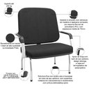 Ver imagem 5 de Kit Cadeira de Escritório Giratória e 2 Cadeiras Fixas Cromada Magno P03 Crepe Preto - Lyam Decor