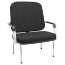 Ver imagem 3 de Kit Cadeira de Escritório Giratória e 2 Cadeiras Fixas Cromada Magno P03 Crepe Preto - Lyam Decor
