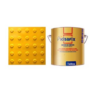 10 Pisos Tátil Alerta Amarelo Pvc 25x25 + 1 Cola 750g
