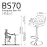 Kit 2 Banquetas Alta para Cozinha Giratória Luxo Estofada Pu Bs70 Best - 2