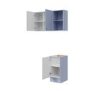 Ver imagem 7 de Lavanderia Planejada 3 Peças 1 Aéreo 1 Balcão sem Tampo 1 Nicho 40cm Marselha CabeCasa MadeiraOriginals Azul/Sereno