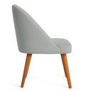 Ver imagem 5 de Kit 06 Cadeiras Poltrona de Jantar Luna Suede Cinza Pés Palito Castanho - Pallazio