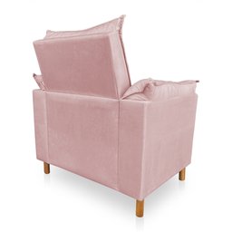 Kit Poltrona Amamentação Sara e Puff Veludo Neros Interiores - Rosa - 4