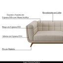 Ver imagem 4 de Sofá Decorativo Sala de Estar 240cm Rocket 3 Lugares Base Madeira Linho Off White G45 - Gran Belo