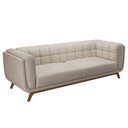 Ver mais imagens de Sofá Decorativo Sala de Estar 240cm Rocket 3 Lugares Base Madeira Linho Off White G45 - Gran Belo