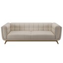 Ver imagem 2 de Sofá Decorativo Sala de Estar 240cm Rocket 3 Lugares Base Madeira Linho Off White G45 - Gran Belo