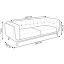 Ver imagem 3 de Sofá Decorativo Sala de Estar 240cm Rocket 3 Lugares Base Madeira Linho Off White G45 - Gran Belo
