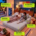 Ver imagem 4 de Sofá Cama Nami 1,50m Xpand Tech Tecido Bouclê Cinza Claro Cama Inbox