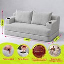 Ver imagem 2 de Sofá Cama Nami 1,50m Xpand Tech Tecido Bouclê Cinza Claro Cama Inbox
