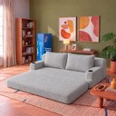 Ver imagem 6 de Sofá Cama Nami 1,50m Xpand Tech Tecido Bouclê Cinza Claro Cama Inbox