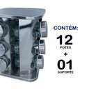 Ver imagem 4 de Porta Tempero e Condimentos Giratório Inox com 12 Potes
