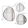 Trio Espelho Orgânico Decorativo Com Moldura De Couro Cor Preta - 5