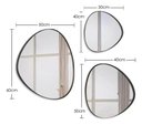 Ver imagem 5 de Trio Espelho Orgânico Decorativo Com Moldura De Couro Cor Preta