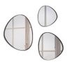 Trio Espelho Orgânico Decorativo Com Moldura De Couro Cor Preta - 4