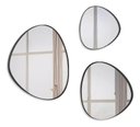 Ver imagem 4 de Trio Espelho Orgânico Decorativo Com Moldura De Couro Cor Preta