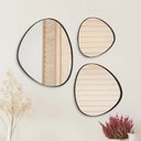 Ver imagem 6 de Trio Espelho Orgânico Decorativo Com Moldura De Couro Cor Preta
