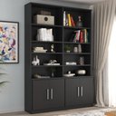 Ver imagem 1 de Estante Multiuso de Livros 4 Portas 100% MDF 223CMX154CM Preto