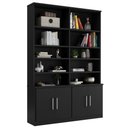 Ver imagem 2 de Estante Multiuso de Livros 4 Portas 100% MDF 223CMX154CM Preto
