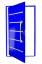 Ver imagem 1 de Porta Pivotante Alumínio Lambril Premium c/Puxador D.Azul 120 Brimak