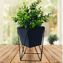 Ver imagem 2 de Vaso de Planta com Suporte Aramado Preto Decorativo 18cm