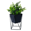 Ver imagem 1 de Vaso de Planta com Suporte Aramado Preto Decorativo 18cm