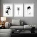 Ver imagem 2 de Kit 3 Quadros Grandes Flores Pretas - 60x48cm:moldura Preta