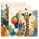 Ver imagem 3 de Kit 3 Quadro Decorativo Safari Colorido Infantil Animal Qualidade Premium Moderno 40x28cm