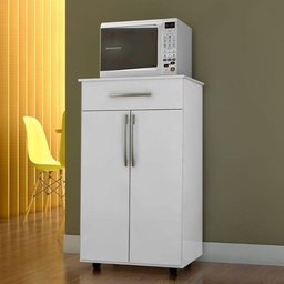 Balcão Multiuso para Cozinha Juliana 2 Portas Branco Flex Ajl - 2 Balcão Multiuso para Cozinha Juliana 2 Portas Branco Flex Ajl - 2