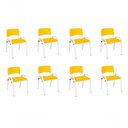 Ver imagem 1 de Kit 8 Cadeira Iso Infantil Creche, Base Branco Amarelo